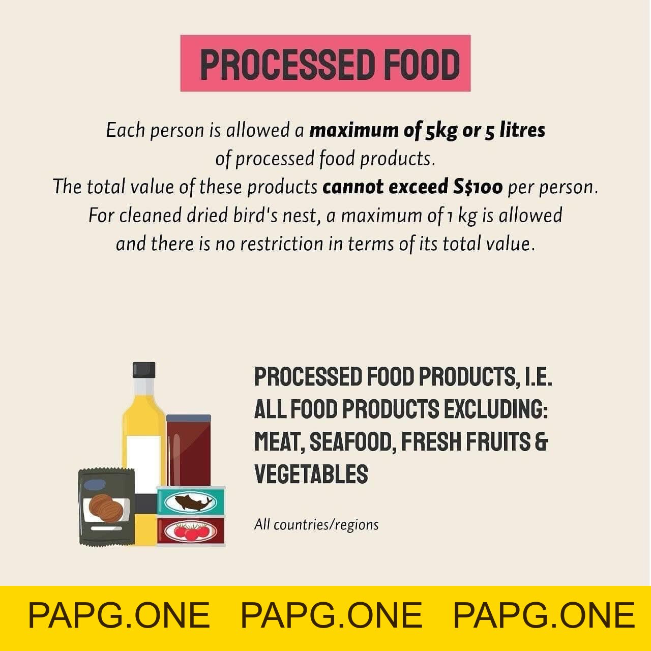 Những thực phẩm được phép mang vào Singapore - papg.one
