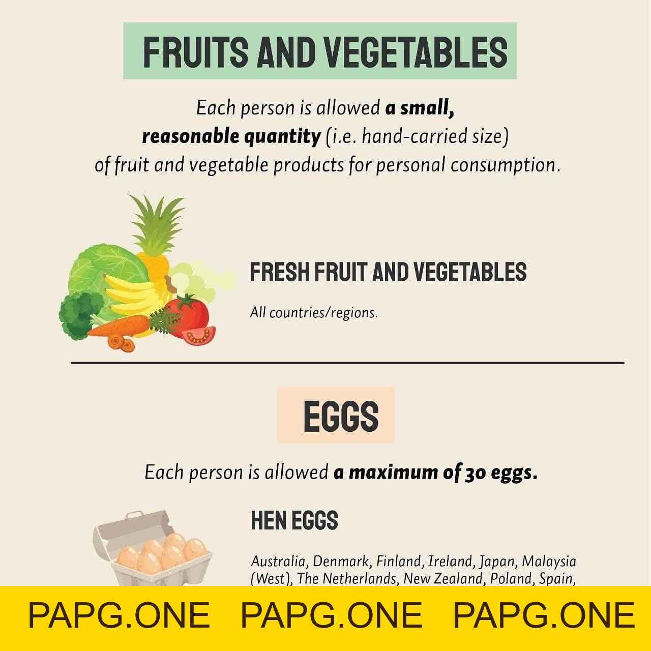 Những thực phẩm được phép mang vào Singapore - papg.one