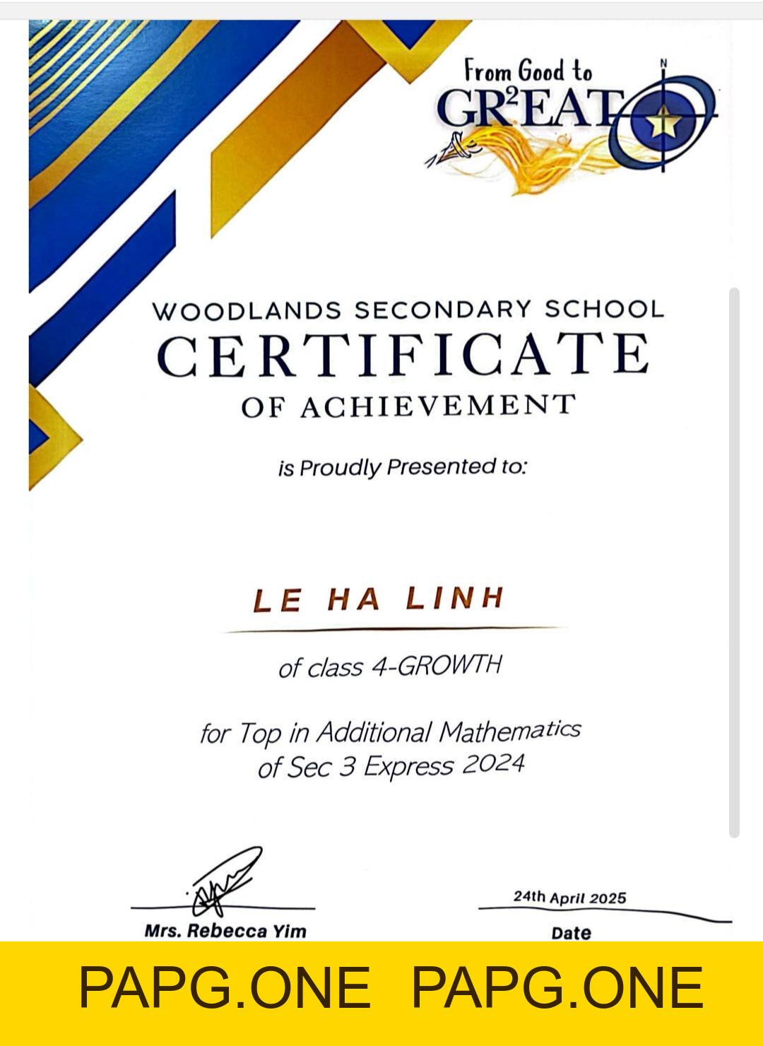 Chúc mừng cô học trò Lê Hà Linh - papg.one