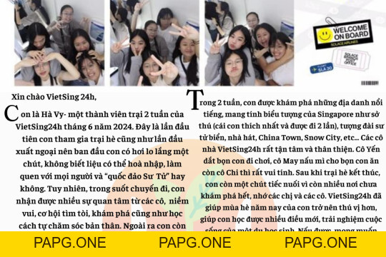TRẠI HÈ SINGAPORE CÙNG VIETSING24H - papg.one